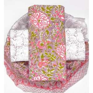 Tela de Algodón Estampada de Moda, Material Ligero de Algodón Puro para Prendas Étnicas, Kurtis, Confección de Vestidos, Estampado Floral, Tela de Verano - Product Image 1