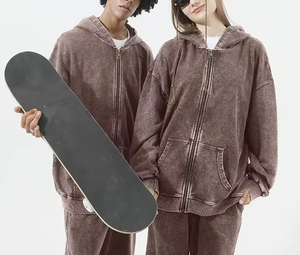 Sweat à capuche pour homme en coton délavé à l'acide, style streetwear vintage et décontracté, qualité premium - Product Image 5