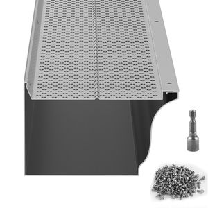 Protection de gouttière DIY en aluminium de 5 pouces, filtre anti-feuilles, 26 pièces, 104 pieds de longueur totale, diamètre des trous de 0,157 po, épaisseur du fil de 0,02 po, maille métallique - Product Image 5