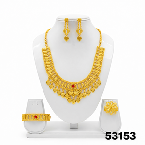 Ensemble collier et boucles d'oreilles élégant en laiton plaqué or avec zircon naturel certifié, design feuille tendance pour femme, chaîne corde 16 pouces - Product Image 3