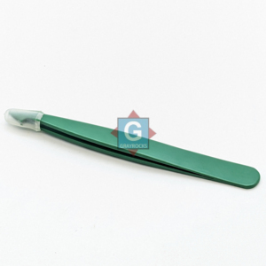 Pince à épiler sourcils verte à pointe inclinée en acier inoxydable – Outil de coupe durable au style moderne - Product Image 2