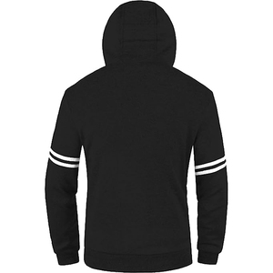 Sweat-shirt à capuche zippé noir pour homme, couleur unie, coupe décontractée, vêtement d'automne, matière polaire, design respirant - Product Image 2