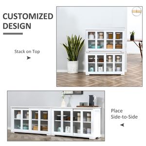 Credenza Contemporanea in Rovere con Anta in Vetro e Ampio Spazio di Archiviazione per Cucine e Sale da Pranzo Moderne - Product Image 6
