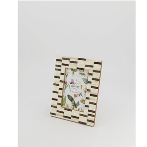 Modern Luxury Bone Inlay <b>Photo</b> <b>Frame</b> for Table Decoration Hand Carved <b>Photo</b> <b>Frame</b> With <b>Black</b> Strips logo available - Product Image 2