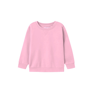 Sweat-shirt décontracté en velours rose uni personnalisé pour femme, col rond, manches lanternes, écologique, automne-hiver, basique - Product Image 1
