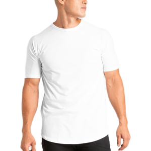 Men's <b>White</b> Short Sleeve O-Neck 100% Cotton Oversized Comfortable Terry Knitted Solid Color Blank Design <b>T</b>-<b>Shirt</b> - Product Image 1