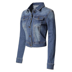 Veste en jean classique pour femme, style vintage déchiré, délavée, à manches longues, boutonnée, style rétro décontracté, streetwear - Product Image 3