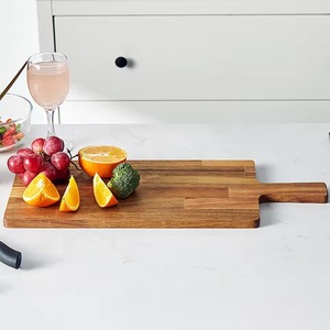 Planche à découper en bois, bloc à découper rectangulaire, planche de préparation alimentaire avec poignée, antidérapante, écologique, passe au lave-vaisselle, pour la cuisine - Product Image 4