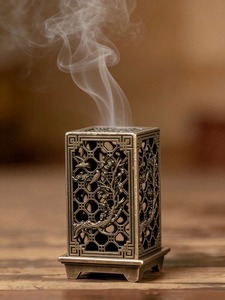 S H INC. Classic <b>Decorative</b> Metal Incense Burner Heat Resistant Structure Indian Incense Religious Use for Indoor Aromatherapy - Product Image 6