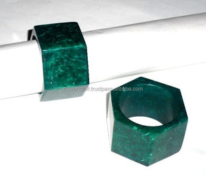 Lujoso Juego de 2 piezas de servilleteros de resina hechos a mano para diseños únicos de Color azul para elegantes cenas bodas MESA DE Hotel - Product Image 5