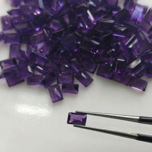 Ametista Africana Natural, Corte Baguette de 6x4MM, Color Púrpura, Gemas Sueltas de la Mejor Calidad para Joyería, Gemas de Red Mountain - Product Image 1