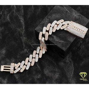 Luxury Fully Iced Out Cuban Link <b>Bracelet</b> with VVS Moissanite Stones and Premium Hip Hop Jewelry Design - Product Image 2