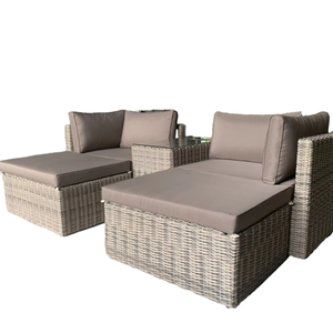 SF00011 Meubles de patio en rotin extérieur moderne en osier Ensemble de chaise de canapé de conversation de jardin gris pour Villa Salon Hôtel - Product Image 1