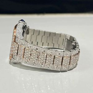 Splendide montre de luxe pour femme avec diamants, boîtier carré en acier inoxydable, mouvement à quartz analogique, fermoir déployant, 39 mm - Product Image 2