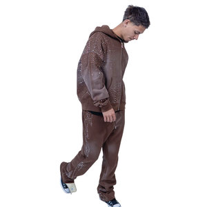 Sudadera con Capucha Oversize de Hombre con Pedrería, Estilo Urbano, Diseño de Puntos, Informal de Otoño, Tejida de Poliéster y Forro Polar - Product Image 2