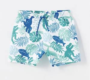 Shorts de bain décontractés pour hommes, bleu clair, imprimé crabe, séchage rapide, taille mi-haute, en polyester - Product Image 4