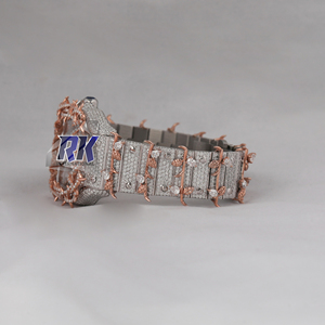 Reloj de Cuarzo Rectangular de Acero Inoxidable de Lujo con Cristales de Moissanita, Esfera de Cristal, Unisex, Correa de 20 mm, Resistente al Agua 3BAR, Cierre Plegable - Product Image 3