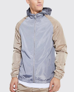 Hombres al aire libre impermeable poliéster liso lluvia chaqueta cortavientos en blanco chaqueta para hombre - Product Image 3