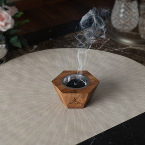 Luxury Hexagon Wooden <b>Bakhoor</b> Burner Tapered Geometric Arabic <b>Oud</b> Incense Holder With Removable Metal Bowl For Incense Use - Product Image 5