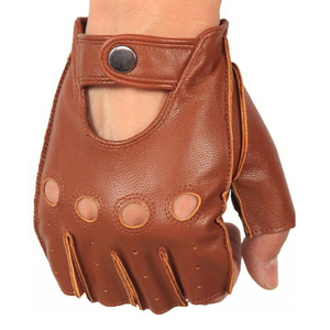 Leather Fingerless Gloves Wrist-Length Breathable Sporty Cycling Outdoor Use Unlined Touchscreen Eco-Friendly Four Seasons - Product Image 4
