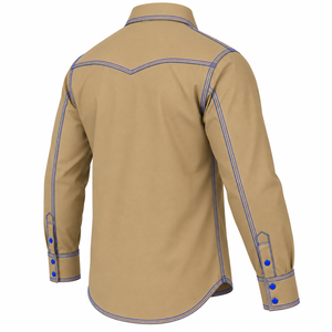 Custom Logo Men FR <b>Shirt</b> <b>Flame</b> Resistant Welding Workwear Heavy Duty Western Work <b>Shirt</b> Solid Color Custom Mens FR Work <b>Shirt</b> - Product Image 6