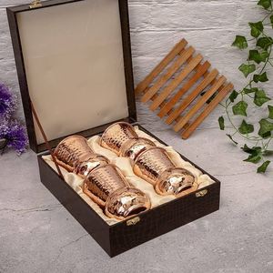 Smooth Finish Copper Glass Tumbler Plain Ayurvedic Drinking Water Cup Metal Copper <b>Drinkware</b> - Product Image 4