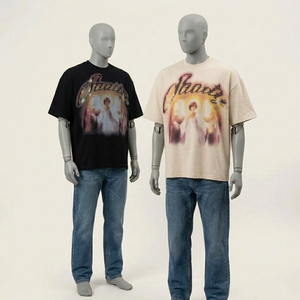 Custom Angel Graphic Print Unisex <b>Y2K</b> Streetwear Organic Cotton Oversized Short Sleeve T <b>Shirt</b> Vintage Casual Hip Hop Loose Fit - Product Image 2