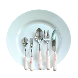 Juego de cubiertos de acero inoxidable con mango de bambú, diseño oriental, apto para lavavajillas, juegos de cubiertos para boda, en oferta. - Product Image 4