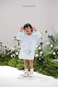 คุณภาพสูงประดับด้วยลูกปัดทําด้วยมือ 3 ชิ้นซาตินสีฟ้าเสื้อผ้าเด็กทารกชุดสําหรับโอกาสหรืองานปาร์ตี้สําหรับเด็กโดยบูติก-Camellia - Product Image 5