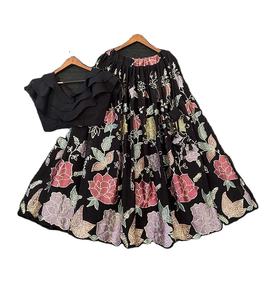 Fantaisie Georgette séquence fil travail Lehenga Choli Dupatta semi-cousu fête porter vêtement ethnique indien pakistanais vêtements - Product Image 1