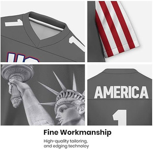 Maillots de football sublimés personnalisés USA Maillot de football sublimé pour hommes Col en V Manches courtes - Product Image 4