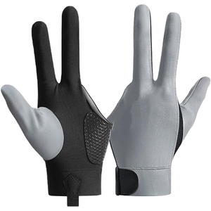 Gants de snooker professionnels Geo Brothers, demi-doigts, en nylon, dos en maille respirante, sangle de poignet réglable, antidérapants, protection UV - Product Image 1