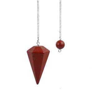 Pendule en cristal de jaspe rouge naturel facetté en gros, cône de radiesthésie pour la guérison par le Reiki de Aameena Agate - Product Image 4