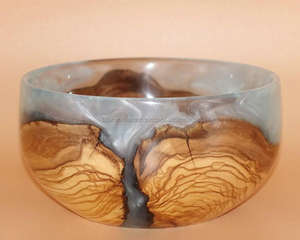 Attractive Design Serving Use <b>Black</b> <b>Epoxy</b> <b>Resin</b> Wooden Bowls For Home Hotel Restaurant Usage Fancy Serving Wooden Bowl By FWE - Product Image 2