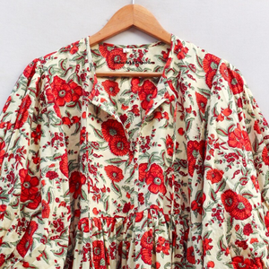 Beautiful floral Cotton <b>Block</b> <b>Printed</b> dress Dress For Casual wear Hand <b>Block</b> <b>Printed</b> Dress - Product Image 4