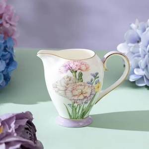 Light Luxury Bone China Carnation pattern Coffee <b>Tea</b> <b>Set</b> with Teapot Milk pot Sugar pot Cup and Saucer <b>set</b> with Gift Box - Product Image 4