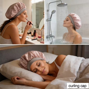custom Soft Silk Satin Lined <b>Bonnet</b> Large Satin Hair <b>Bonnet</b> Household Sleep Shower Cap Hair Wrap Cover for Long Hair Salon Tool - Product Image 6