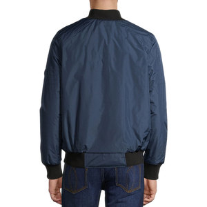 Blouson bomber bleu marine pour homme, fermeture éclair, style décontracté, polyester, coupe-vent - Product Image 2