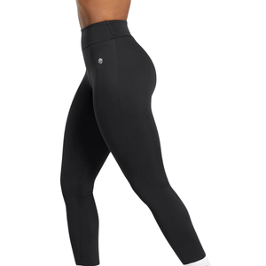 กางเกงโยคะเอวสูงพิมพ์โลโก้ตามสั่งสำหรับผู้หญิง กางเกงออกกำลังกายสีดำ ป้องกันการโป๊ยืด กางเกงออกกำลังกายไนลอนผสมสแปนเด็กซ์ ระบายอากาศได้ดี เหมาะสำหรับฟิตเนส - Product Image 3