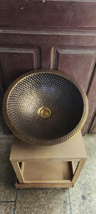 Handmade Hammered Antique Copper Vessel Sink Luxury <b>Round</b> Bathroom Wash <b>Basin</b> for Vanity Countertop Installation - Product Image 5