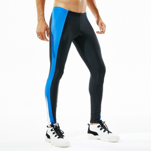 High Waist Full Length Yoga <b>Leggings</b> Color Blocking Side <b>Stripe</b> Spandex Polyester Four-Way Stretch Elastic Waist Pants - Product Image 3