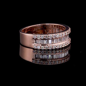 Anillo de Compromiso y Boda de Plata de Ley 925 con Moissanita Iced Out de Corte Baguette y Redondo Brillante para Mujer, Joyería Hip Hop - Product Image 2