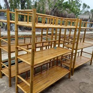 Étagère murale en rotin naturel durable, support de présentation fait main en osier, décoration bohème pour la maison, organisateur pour salon, vente en gros B2B - Product Image 6