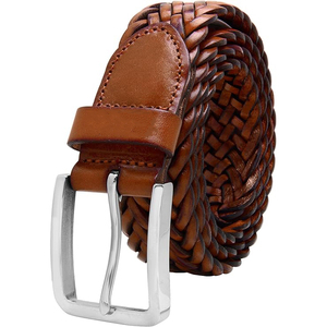 Cinturón de Cuero Genuino Reversible Marrón Cognac de 3.5cm de Ancho con Hebilla de Acero, Ajuste Personalizado, Casual, Formal, Impermeable y Ecológico - Product Image 1