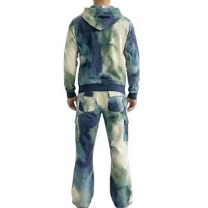 Conjunto Deportivo Personalizado de Algodón Terry Grueso y Transpirable con Estampado Tie Dye Acuarela, Ropa Urbana de Lujo - Product Image 2