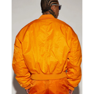 Veste bomber en satin de haute qualité, veste de sport varsity pour homme, tissu satiné, boutons sur le devant, veste letterman brodée pour homme - Product Image 2