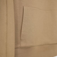 Sweat à capuche en molleton de coton brodé personnalisé pour homme, style streetwear, beige clair, pull décontracté surdimensionné doublé, fabricant OEM