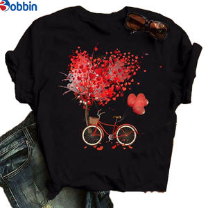 Camisetas para niñas, camisetas holgadas de verano para mujer con estampado de flores del Día de San Valentín, camisetas gráficas de manga corta para niñas de diseñador - Product Image 2