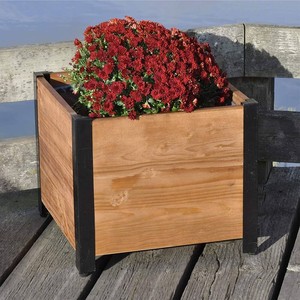 Jardinière carrée en bois d'acacia, potager surélevé, style ferme, écologique, durable, pour jardinage intérieur/extérieur, pots à fleurs, décoration intérieure - Product Image 5
