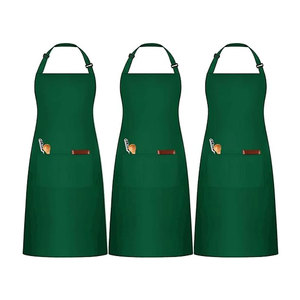 Paquete de 3 Delantales de Chef Negros y Blancos, Delantal de Cocina Ajustable con 3 Bolsillos para Hombres, Mujeres, Camareros y Camareras - Product Image 1